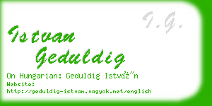 istvan geduldig business card